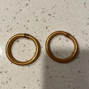 Gold glitter tube hoops